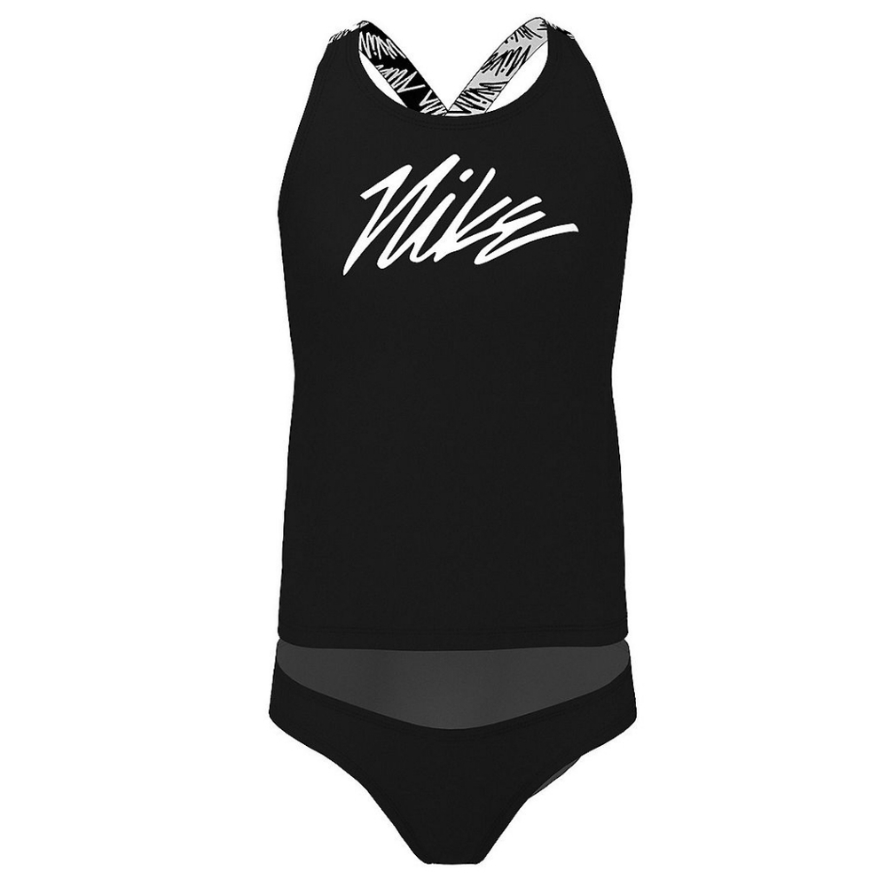 🆕️ Nike Script Logo Crossback Tankini Top & Bottoms Swimsuit